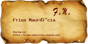 Friss Maurícia névjegykártya